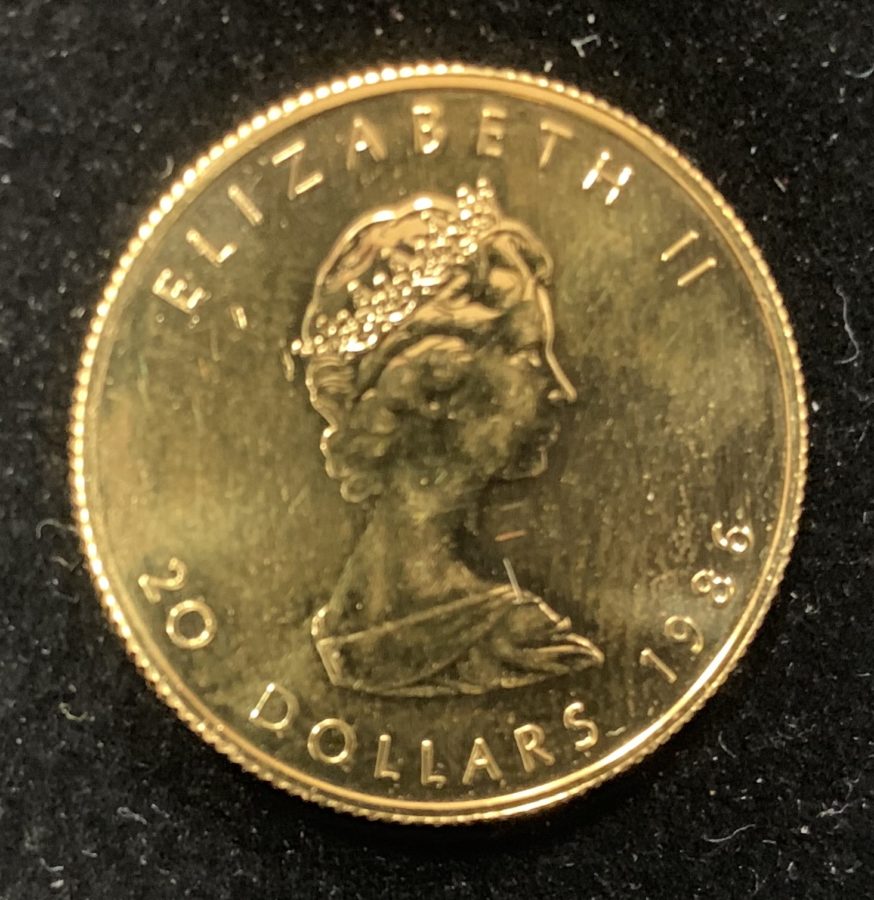 メイプルリーフ 金貨 1986年 1/10 oz カナダ-