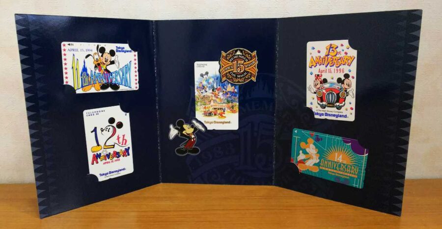 未使用テレカ50度 東京ディズニーランド15周年記念限定復刻版5枚セット